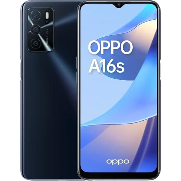 OPPO A16s - Teléfono Móvil libre, 4GB 64GB, Cámara 16 2 2 8 MP, Smartphone Android, Batería 5000mAh, Carga Rápida 10W, Dual SIM - Negro